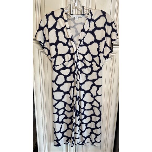 Diane Von Furstenberg Women's Natalie Silk Jersey Dress Black White Size 4 - Picture 4 of 8